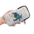 thumbnail image 2 of SEANATIVE Double Eyeglass Case with 2 Compartments Soft Lightweight Travel Glasses Case Neoprene Glasses Pouch Zipper Eyewear Storage Pouch for Women Men, Watercolor Sea Turtle Wood Grain, 2 of 7