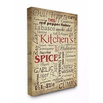 Stupell Industries Kitchen Spice Typography Canvas Art, 30 x 1.5 x 40