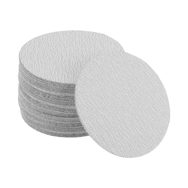 Discos de lija Unique Bargains, 3.94" 120 grano para reparación automotriz, papel de lija redondo con gancho y bucle de óxido de aluminio blanco, 50 piezas