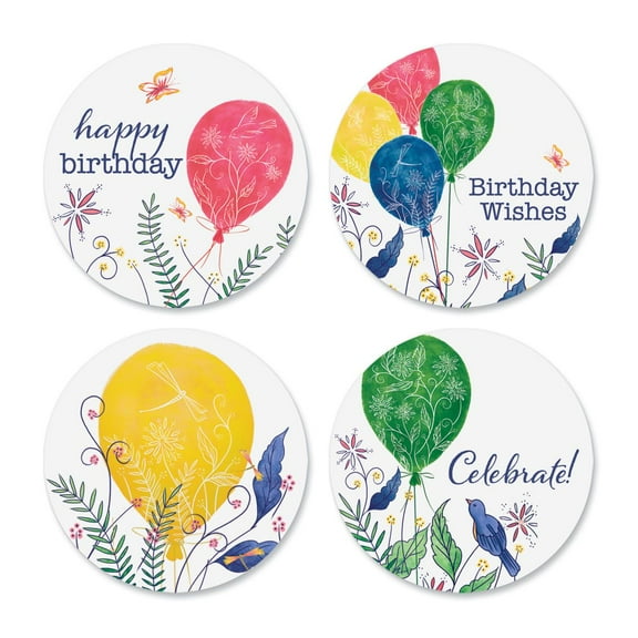 Current Birthday Balloons Birthday Seals - Set of 24 Envelope Seals, 1 1/2 Inch Diameter