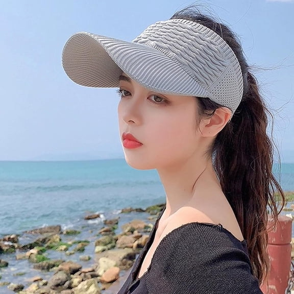 1Pcs Sun Visor Hat for Women Men Elastic Knitted Caps Wide Brim Sports Golf Outdoor