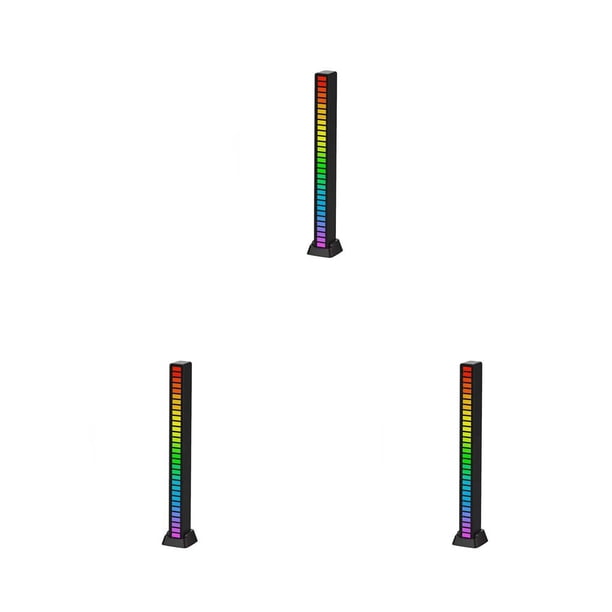 Luz recargable RGB Bearachild con control de sonido activado por voz Lámpara inalámbrica 32 Cuentas Negro