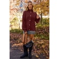 thumbnail image 4 of YOGAFOX Women's 2025 Fall Winter Cardigan Sweaters Casual Long Sleeve Button Down Loose Knit Chunky Outerwear Coats Burgundy S, 4 of 6