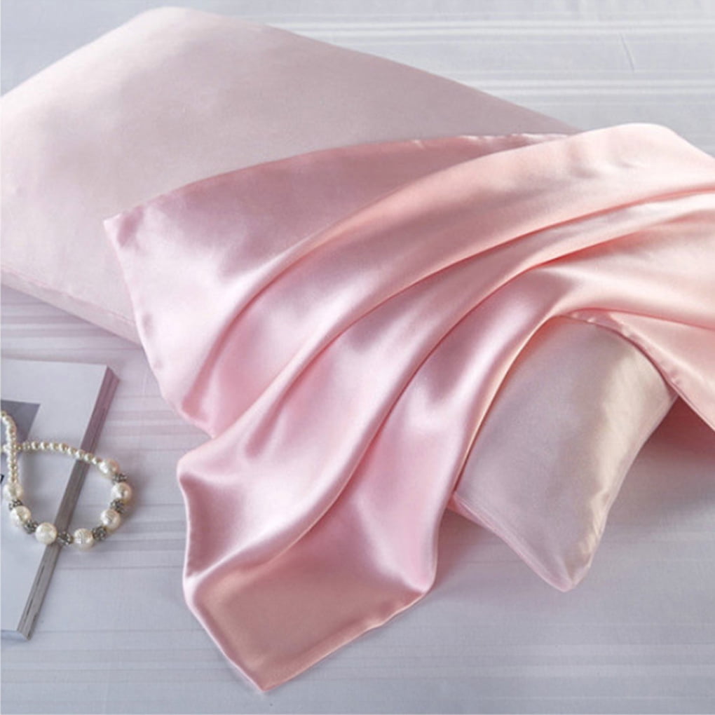 TureClos Mulberry Silk Pillow Case Zipper Closure Thicken Double Antiwrinkle Pillowcase Cover