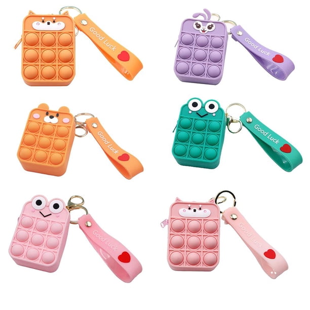 Push Bubble Monedero Silicona Descompresión Juguete Dibujos Animados Extrusión Burbuja Bolsa De Almacenamiento Para Adultos Y Niños Sweethay AP007698-05