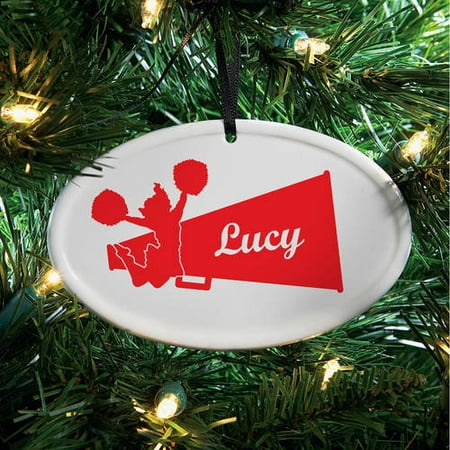 Personalized Cheer Ceramic Oval Ornament