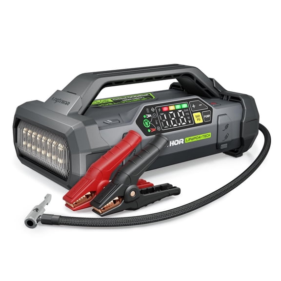 LOKITHOR JA3000 PRO 3000A Car Jump Starter with Air Compressor for 9.0L Gas & 7.0L Diesel, 150PSI Tire Inflator, 60W Fast Charge, 12V Battery Booster