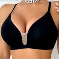 thumbnail image 2 of Iugvhana Seamless Bras for Women Open Back Wireless Bra Full Coverage Push-Up Bra Adjustable Straps Lifitng Comfortable Everyday Bra Black XL, 2 of 6
