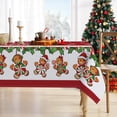 thumbnail image 5 of Merry Christmas Gingerbread Man Rectangle Tablecloth 60 x 84 Inch, Xmas Peppermint Candy Holly Red Berry Decorative Table Cloth Dining Table Cover, Winter Holiday Dinner Party Picnic Decoration, 5 of 5