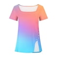 thumbnail image 3 of Womens Summer Tops Short Sleeve Womens T Shirts Loose Fit V Neck Summer Graphic Tees for Women 2025, 3 of 4