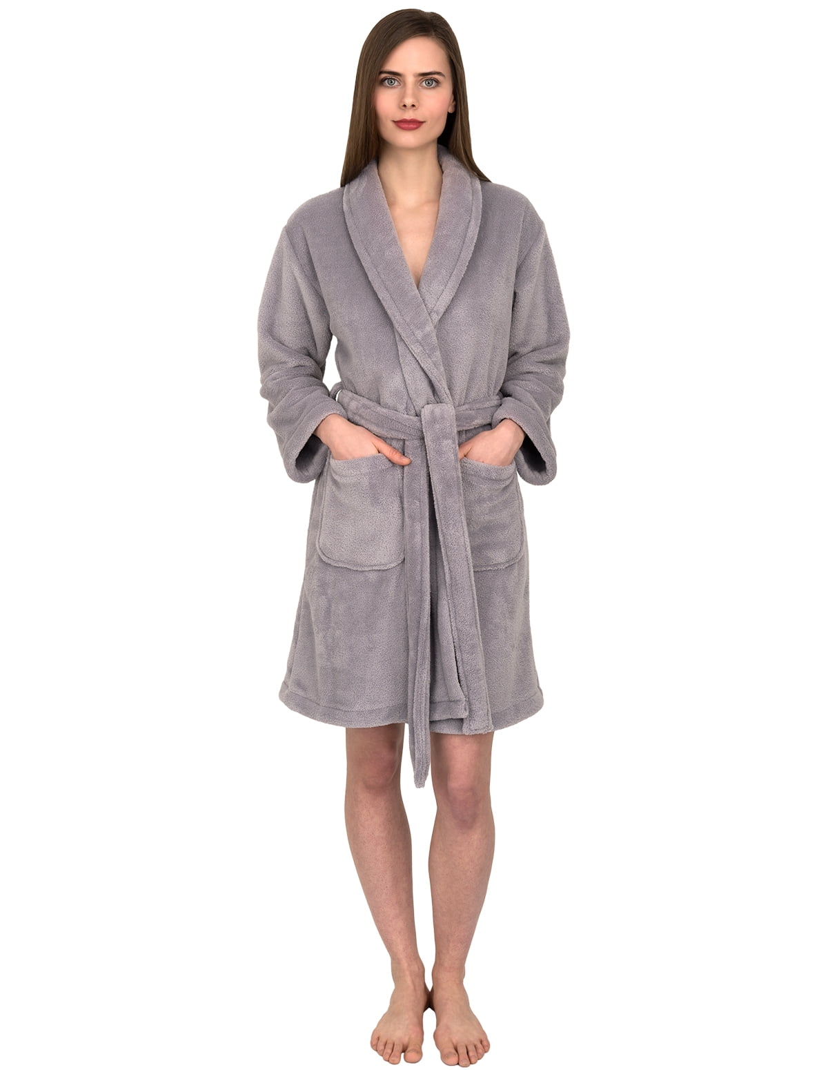 TowelSelections Women's Robe, Plush Fleece Short Spa Bathrobe - Walmart.com