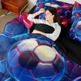 thumbnail image 4 of Castle Fairy Teens Adults Soccer Gamer Twin Bedding Sets 7-Piece,Geometric Honeycomb Bedding Comforter Set Microfiber,Abstract Gradient Breathable Sheet Sets,Breathable Home Decor,Reversible, 4 of 8