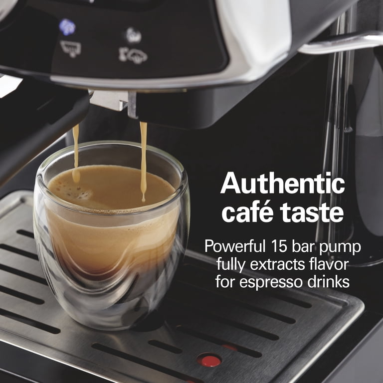 Hamilton Beach 15-Bar, 2 Cup Espresso Machine, Slide & Lock