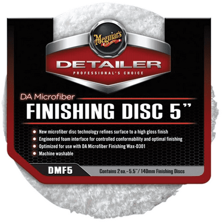 Meguiar's 5" DA Microfiber Finishing Disc - Microfiber Pad to Polish & Wax - DMF5, Pack of 2
