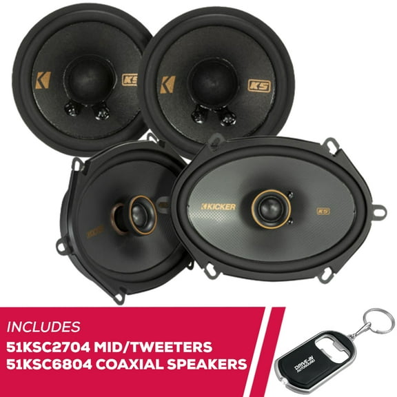 New Kicker KS-Series 51KSC2704 2.75" Mid/Tweeters & 51KSC6804 6x8" Coaxial Speakers
