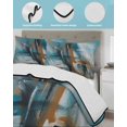 thumbnail image 4 of Turquoise Ombre Twin Size Down Alternative Comforter, Lightweight Comforter Quilt Bedding Set with Pillow Shams Brown Abstract Modern Gradient Retro Art All Seasons Bed Comforter Duvet Insert 68"x86", 4 of 7