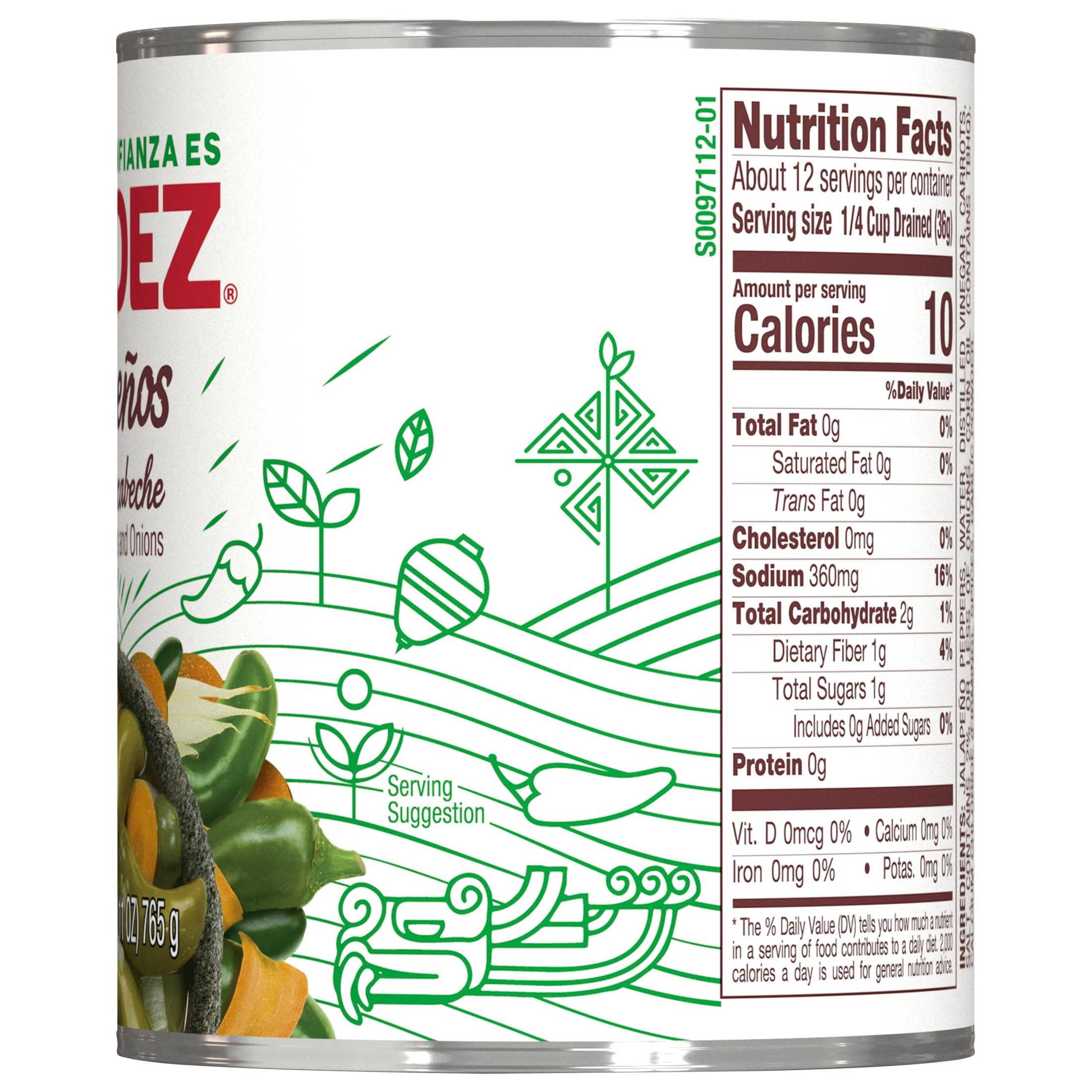 (4 pack) HERDEZ Jalapenos, Shelf-Stable, 27 oz Aluminum Can