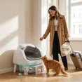 thumbnail image 5 of PetPivot AutoScooper 12 Lite Open Top Self Cleaning Cat Litter Box, Automatic Litter Box with 7 Pairs of Safety Sensors, Anti-Pinch Protection, Easy Access Step for Senior Cats SummerVibes petlovers, 5 of 9