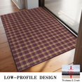 thumbnail image 3 of Maroon Yellow Checkerboard Maroon Pattern Indoor Door Mat 20”x32", Washable Non-Slip Decorative Rug for Entrance, Kitchen, Bathroom, 3 of 6