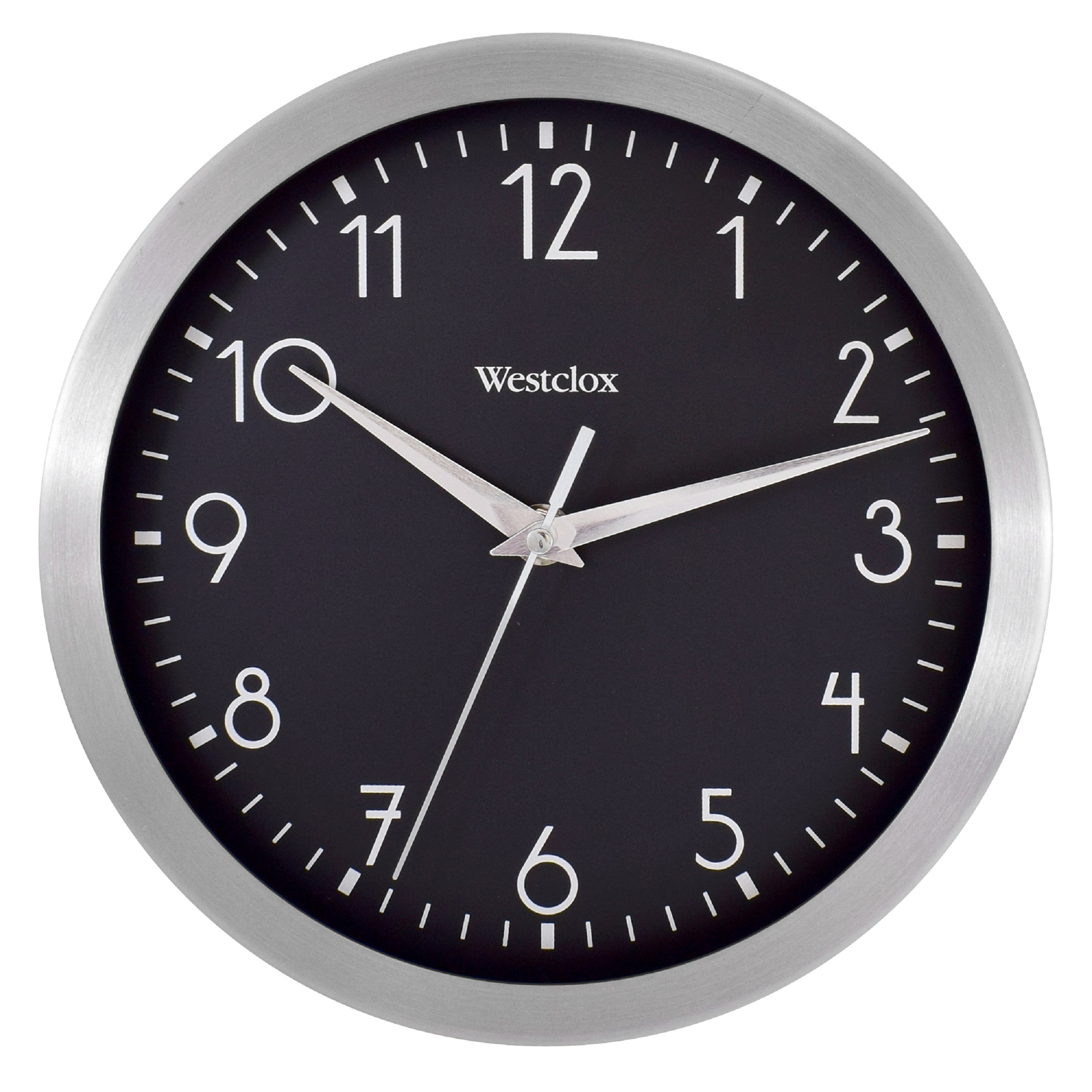 Westclox 9" Analog QA Wall Clock with Silver Aluminum Frame