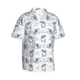 thumbnail image 3 of Xecao Music Shark print Hawaiian shirt - a stylish short-sleeve button-down for men, perfect for casual beach and tropical outings., 3 of 9