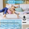 thumbnail image 2 of Cámara interior 2K, cámara de seguridad WiFi panorámica/inclinable de 5/2,4 GHz con detección de movimiento AI, llamada con un clic, cámara con cable para mascotas/bebés con audio bidireccional, 24 ho, 2 of 5