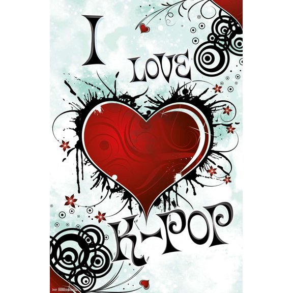 I Love K-POP Wall Poster, 22.375" x 34"