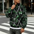 thumbnail image 4 of Havenx Flannel Quarter Zip Pullover for Men Long Sleeve Collared Pullover Mock Neck Camouflage Print Sweat Shirt Casual Soft Outdoor Active 2026 Fall Winter Streetwear,Green 2XL, 4 of 7