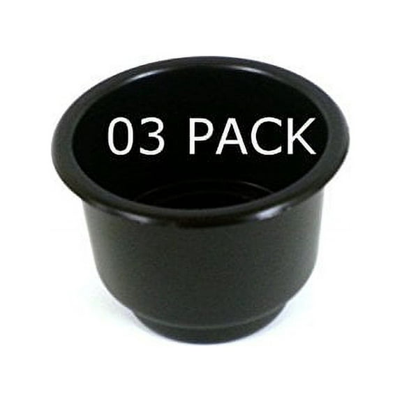 3 Pack of 3 5/8 Universal Black Cup Holder