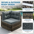 thumbnail image 5 of Patio Outdoor Furniture Sets, 7 Pieces All-Weather Rattan Sectional Sofa with Tea Table & Cushions, PE Rattan Wicker Sofa Couch Conversation Set for Garden Backyard Poolside, 5 of 9