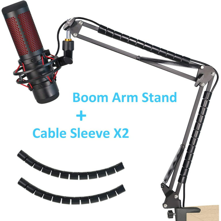 QuadCast Boom Arm Mic Stand, Adjustable Suspension Boom Scissor Arm Stand  for HyperX QuadCast, QuadCast S RGB USB Condenser Microphone by SUNMON 