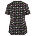 thumbnail image 2 of Chemises & Blouses jusqu'à 50 % de Réduction! Aqestyerly Blouse d'Uniforme de Travail à Manches Courtes Col en V pour Femmes, 2 of 3