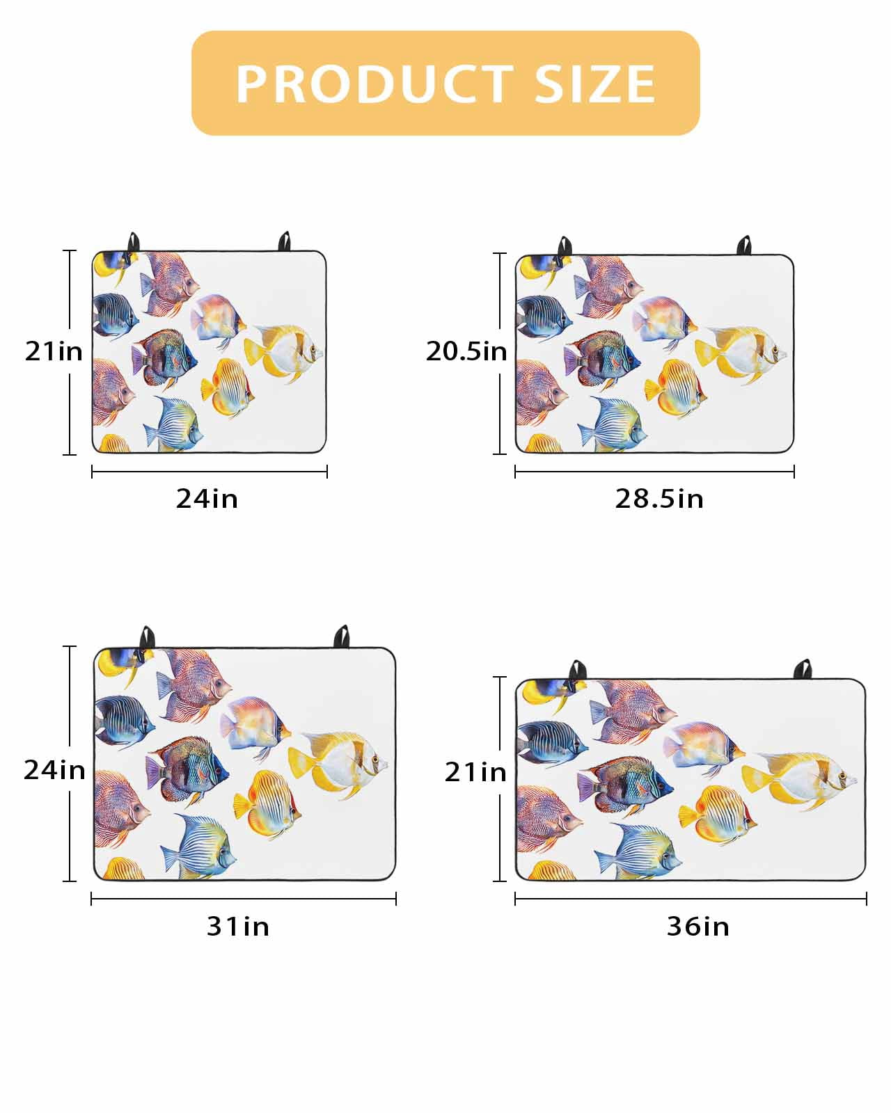 nqOlkjepod Large Induction Cooktop Protector Mat 24"x21", Coastal Fishes Stove Top Covers for Electric Stove, Summer Beach Ocean Life Watercolor Stove Burner Cover Mats, Glass Top Stove Cover