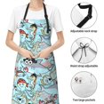 thumbnail image 6 of Pofeuu Cartoon Pirate Print Waterproof Apron with Pockets Adjustable Cooking Aprons Kitchen Bib for Baking Household Cleaning, 6 of 8
