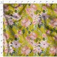 thumbnail image 4 of Soimoi Yellow Modal Satin Fabric Leaves & Magnolia Floral Fabric Prints By Yard 42 Inch Wide, 4 of 5