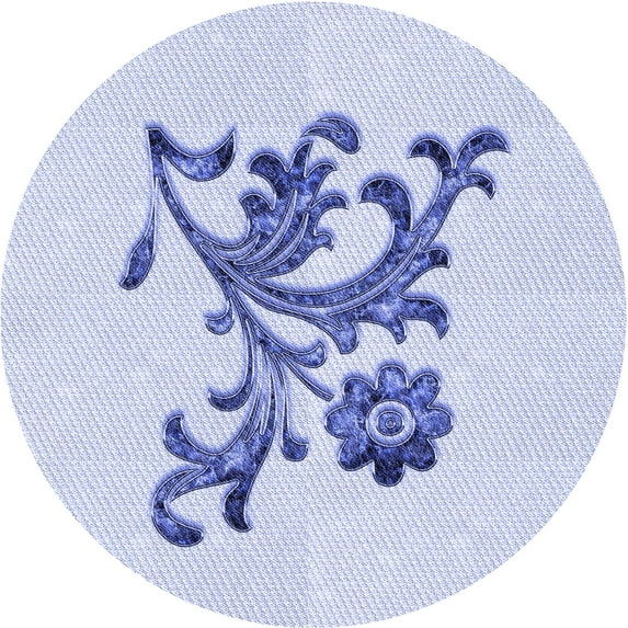 Ahgly Company Indoor Round Patterned Lavender Blue Area Rugs, 6' Round
