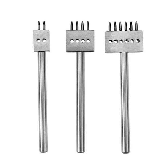 HONMEET Round Hole Chisel Craft Tool DIY Prong Silver Steel Material