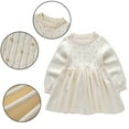 thumbnail image 5 of Esaierr Toddler Kids Baby Girls Knit Sweater Dress Solid Color Bottom Princess Dress Crewneck Fall Winter Casual Dress 2-8Y, 5 of 7