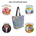 thumbnail image 7 of FORMRS Womens Canvas Tote Bag with Zipper Inner Pocket Shoulder Handbag, Psychedelic Pattern, 7 of 7