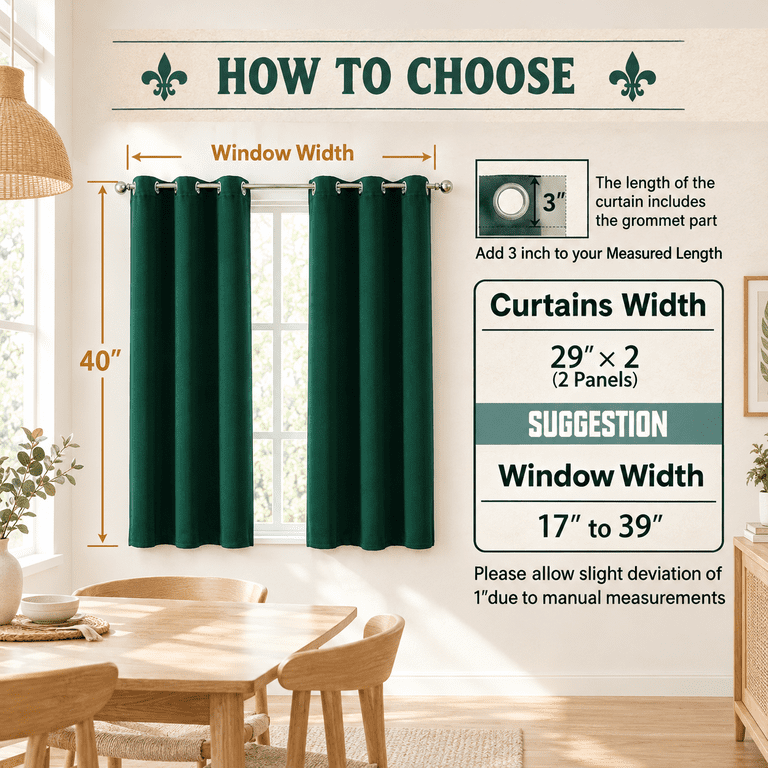 Blackout Curtafor Bedroom And Living Room 40 Inches Long - Walmart.com