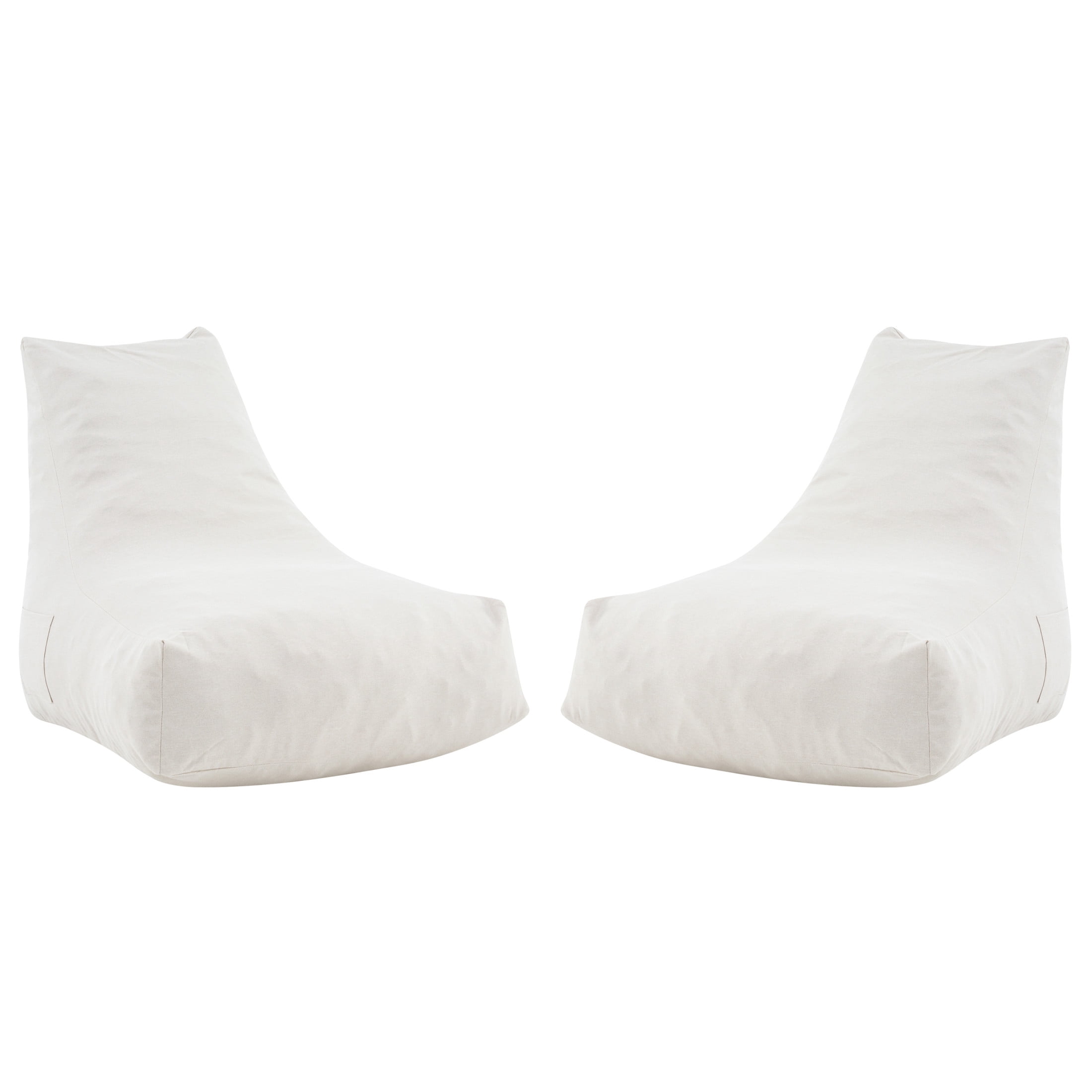 Christopher Knight Home Outdoor Patio Bean Bag Chair Set of 2, Olefin Fabric and Foam Fill, Beige