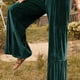 thumbnail image 3 of Pantalones casuales de moda y tendencia para mujer con terciopelo y volantes, pantalones de pierna ancha, pantalones para dama., 3 of 7