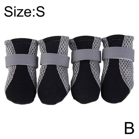 4pcs Cute Dog Shoes Puppy Teddy Boots Soft Sole Anti-slip For Small Dog X7N3