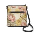 thumbnail image 2 of Kuiaobaty Daisy Dragonfly Print Crossbody Bag for Women, Lightweight Portable Leather Shoulder Purse Crossbody with Adjustable Strap, Waterproof Sling Bag for Travel, Beige, 2 of 7