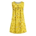 thumbnail image 5 of Sakmal Sundress Womens Dresses Mini Beach Casual Yellow Dress Floral Sleeveless V Neck Dresses, 5 of 5