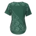 thumbnail image 3 of Gibobby Camiseta de Manga Corta con Cuello en V Camiseta manga corta informal con cuello en V estampada para mujer(E,XL), 3 of 5