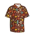 thumbnail image 2 of Daiia Retro Coffee Hawaiian Shirt for Men Gentle Cotton Regular Short Sleeve Casual-Large, 2 of 9