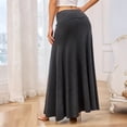 thumbnail image 5 of Women's Knitted Midi Skirt, Solid Color High Waist Bodycon Pencil Skirt, Elegant Office Skirt for Work, Fall Outfits and Daily Wear,Dark Gray,S, 5 of 6
