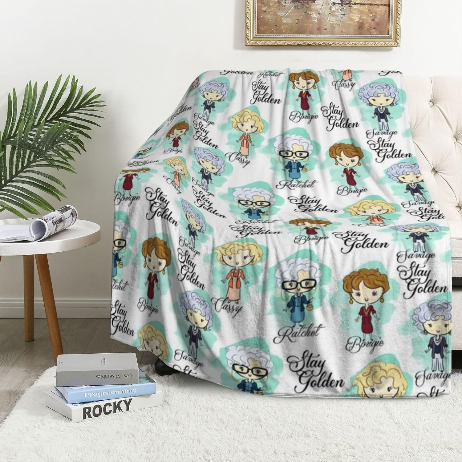 Goldengirls Blanket for Women Gifts Cozy Throw Blankets Lightweight Golden Girls Merchandise for Couch Bed Sofa Car Home Decor
