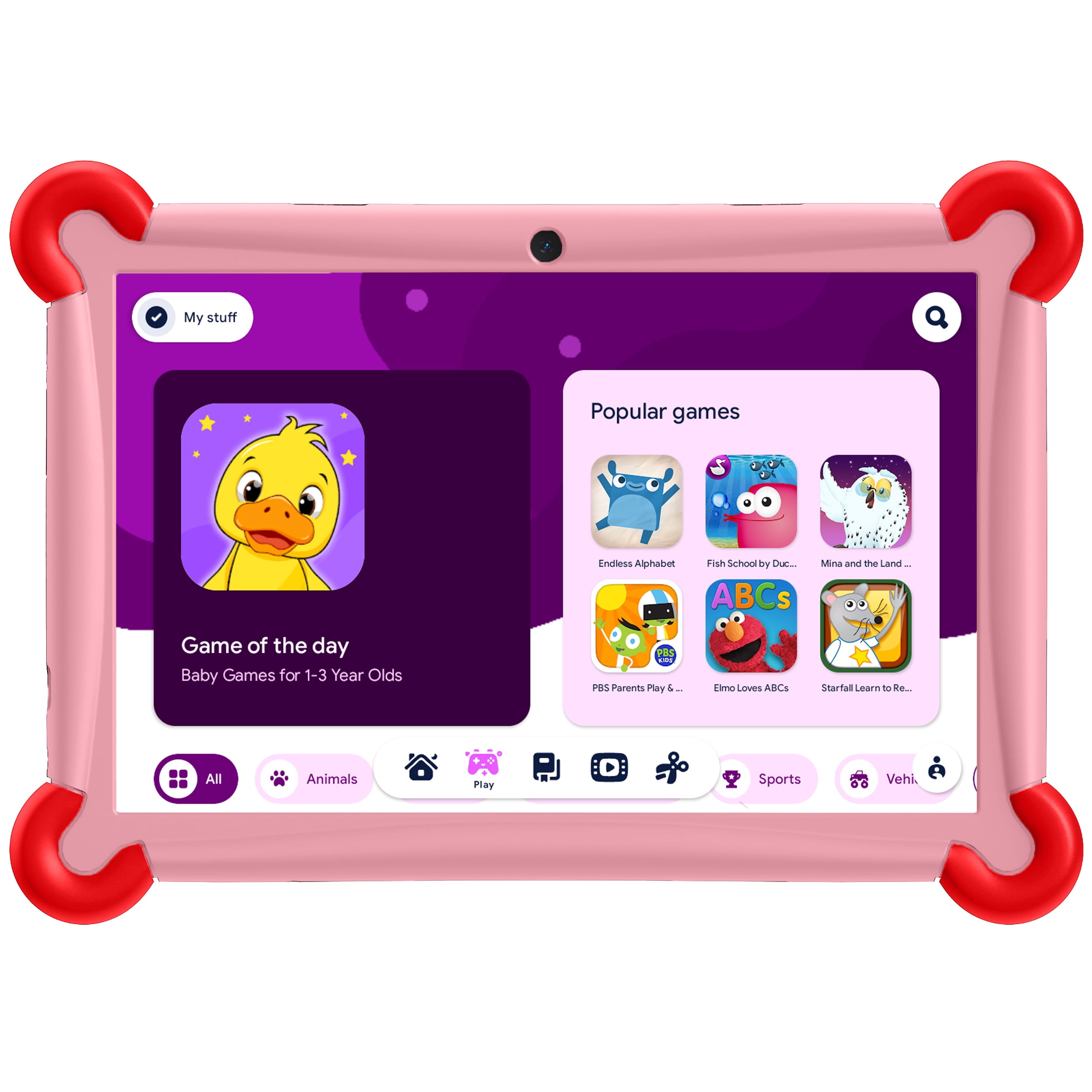 2026 Google Kids Space Prestige Plus 10" Kids Tablet, 64GB Octa-Core, Children's Product Certification, with Bumper Case, Pink